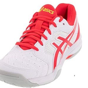 ASICS Gel-Dedicate 6 Women's Tennis Shoes, White/Laser Pink, Size 9.5